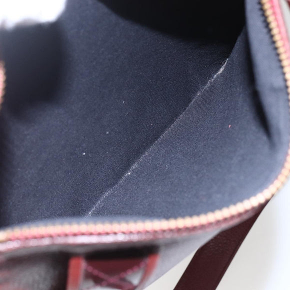 BURBERRY Shoulder Bag Leather Red Gold Auth bs31856