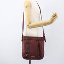 BURBERRY Shoulder Bag Leather Red Gold Auth bs31856-26