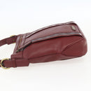 BURBERRY Shoulder Bag Leather Red Gold Auth bs31856-3