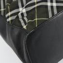 BURBERRY Nova Check Blue Label Shoulder Bag Nylon Green Silver Auth bs31857-11
