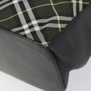 BURBERRY Nova Check Blue Label Shoulder Bag Nylon Green Silver Auth bs31857-12