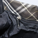 BURBERRY Nova Check Blue Label Shoulder Bag Nylon Green Silver Auth bs31857-18