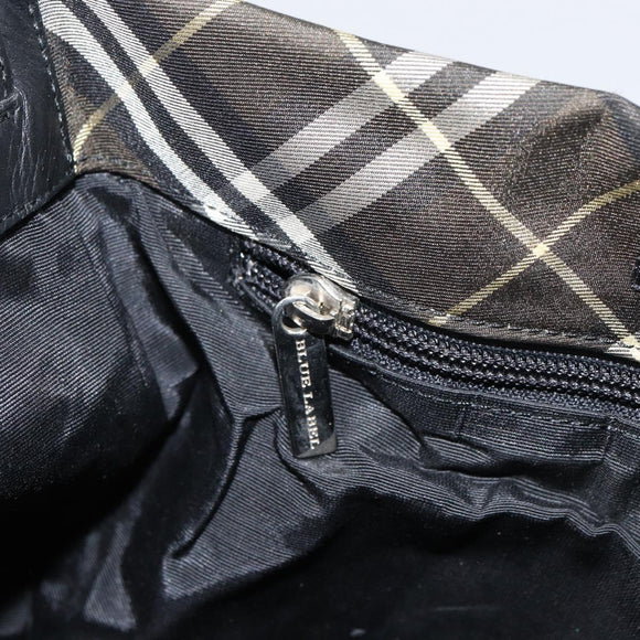 BURBERRY Nova Check Blue Label Shoulder Bag Nylon Green Silver Auth bs31857