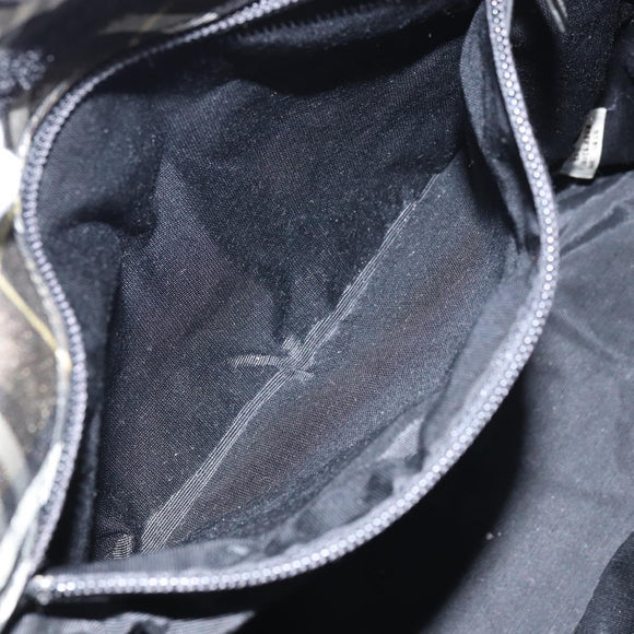 BURBERRY Nova Check Blue Label Shoulder Bag Nylon Green Silver Auth bs31857