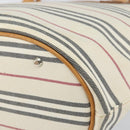 BURBERRY Tote Bag Canvas Leather White Gold Auth bs31858-15