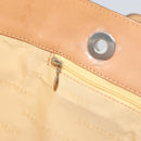 BURBERRY Tote Bag Canvas Leather White Gold Auth bs31858-20