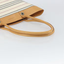 BURBERRY Tote Bag Canvas Leather White Gold Auth bs31858-7