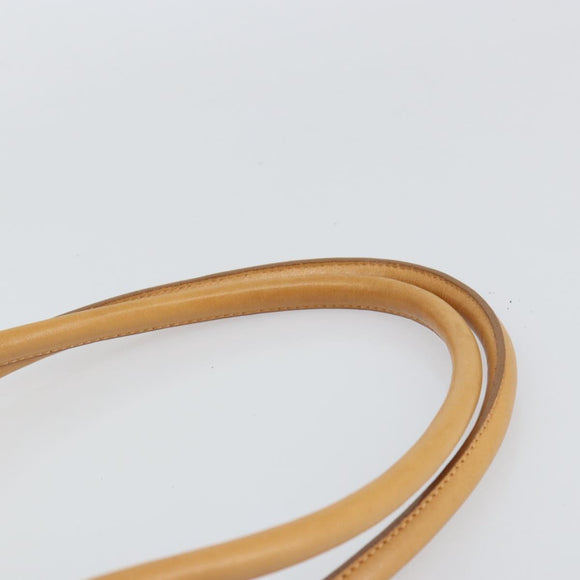 BURBERRY Tote Bag Canvas Leather White Gold Auth bs31858