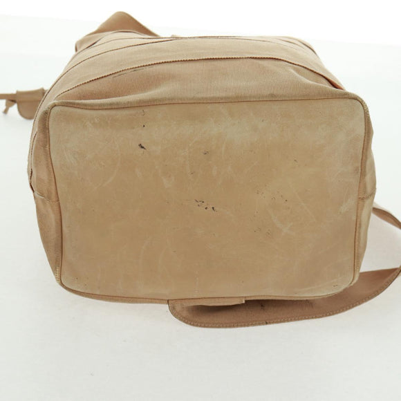 Salvatore Ferragamo Shoulder Bag Canvas Beige Gold Auth bs31859