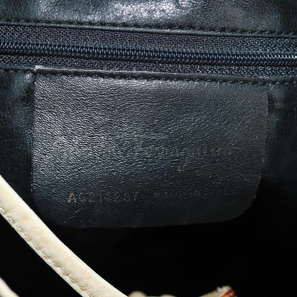 Salvatore Ferragamo Shoulder Bag Canvas Beige Gold Auth bs31859