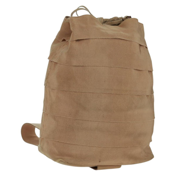 Salvatore Ferragamo Shoulder Bag Canvas Beige Gold Auth bs31859