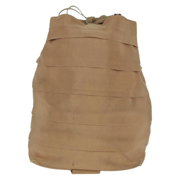 Salvatore Ferragamo Shoulder Bag Canvas Beige Gold Auth bs31859