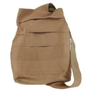 Salvatore Ferragamo Shoulder Bag Canvas Beige Gold Auth bs31859-2