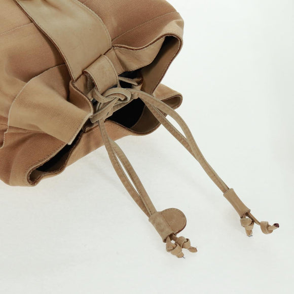 Salvatore Ferragamo Shoulder Bag Canvas Beige Gold Auth bs31859