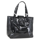 Salvatore Ferragamo Tote Bag Enamel Black Silver Auth bs31860-1