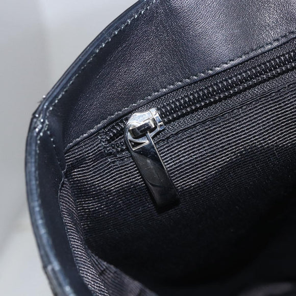 Salvatore Ferragamo Tote Bag Enamel Black Silver Auth bs31860