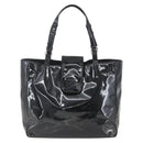 Salvatore Ferragamo Tote Bag Enamel Black Silver Auth bs31860-13