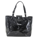 Salvatore Ferragamo Tote Bag Enamel Black Silver Auth bs31860-2