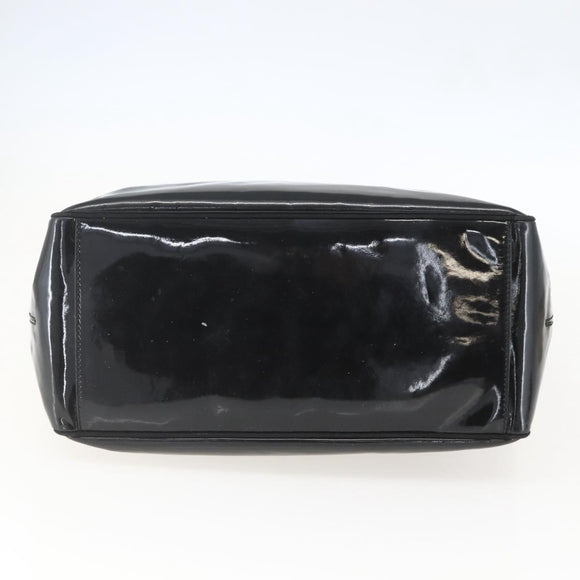 Salvatore Ferragamo Tote Bag Enamel Black Silver Auth bs31860