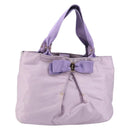 Salvatore Ferragamo Vala Hand Bag Nylon Purple Gold Auth bs31861-1