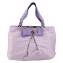Salvatore Ferragamo Vala Hand Bag Nylon Purple Gold Auth bs31861-2