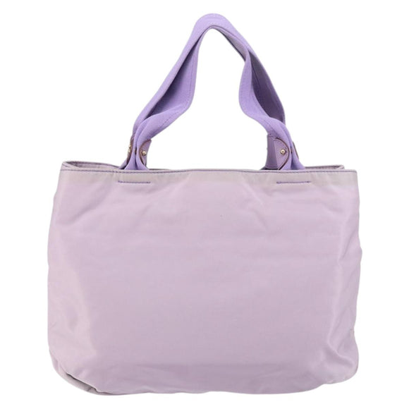 Salvatore Ferragamo Vala Hand Bag Nylon Purple Gold Auth bs31861
