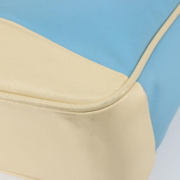 Miu Miu Handtas Leer Blauw Zilver Auth bs31862