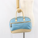Miu Miu Handtas Leer Blauw Zilver Auth bs31862-24