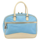 Miu Miu Handtas Leer Blauw Zilver Auth bs31862-13