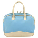 Miu Miu Handtas Leer Blauw Zilver Auth bs31862-2