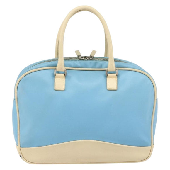 Miu Miu Handtas Leer Blauw Zilver Auth bs31862