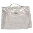 HERMES Vinyl Kelly Hand Bag Vinyl Clear Auth bs31863-2