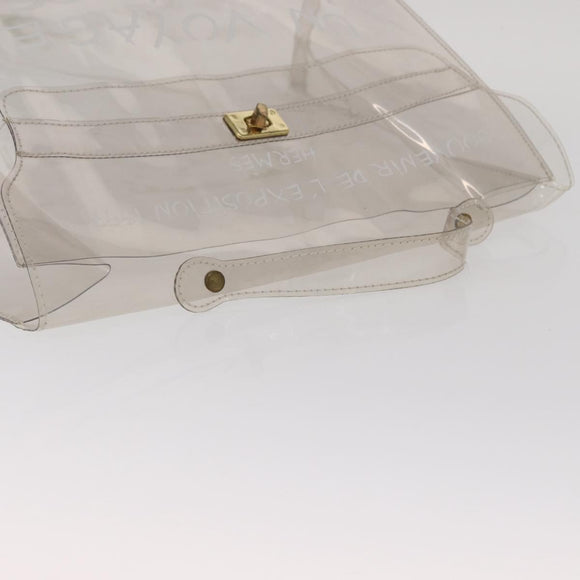 HERMES Vinyl Kelly Hand Bag Vinyl Clear Auth bs31863