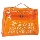 HERMES Vinyl Kelly Hand Bag Vinyl Orange Auth bs31864-1