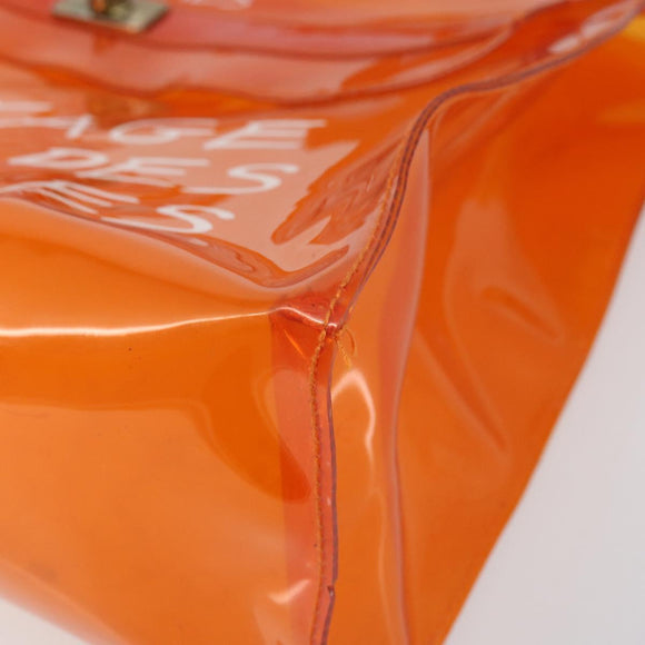 HERMES Vinyl Kelly Hand Bag Vinyl Orange Auth bs31864