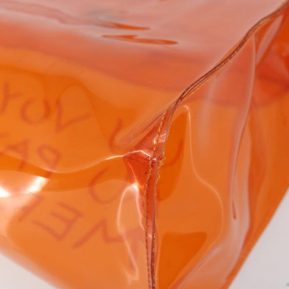 HERMES Vinyl Kelly Hand Bag Vinyl Orange Auth bs31864