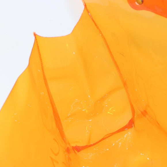 HERMES Vinyl Kelly Hand Bag Vinyl Orange Auth bs31864