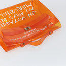 HERMES Vinyl Kelly Hand Bag Vinyl Orange Auth bs31864-6