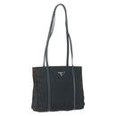 PRADA Tote Bag Nylon Leather Black Silver Auth bs31865-1