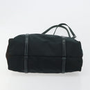 PRADA Tote Bag Nylon Leather Black Silver Auth bs31865-9