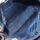 PRADA Tote Bag Nylon Leather Black Silver Auth bs31865-11