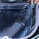 PRADA Tote Bag Nylon Leather Black Silver Auth bs31865-19