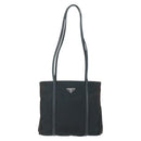 PRADA Tote Bag Nylon Leather Black Silver Auth bs31865-13