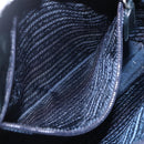 PRADA Tote Bag Nylon Leather Black Silver Auth bs31865-21