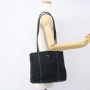 PRADA Tote Bag Nylon Leather Black Silver Auth bs31865-24