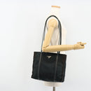 PRADA Tote Bag Nylon Leather Black Silver Auth bs31865-29