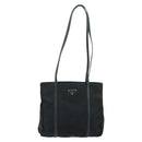 PRADA Tote Bag Nylon Leather Black Silver Auth bs31865-13