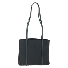 PRADA Tote Bag Nylon Leather Black Silver Auth bs31865 - 0