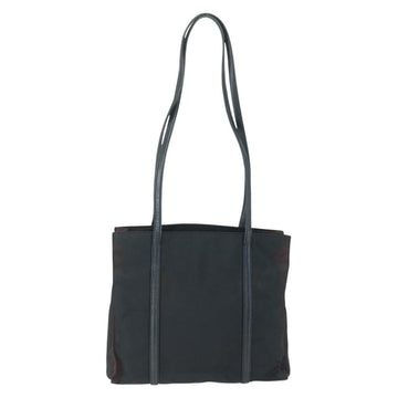 PRADA Tote Bag Nylon Leather Black Silver Auth bs31865 - 0