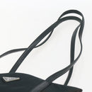 PRADA Tote Bag Nylon Leather Black Silver Auth bs31865-8